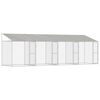 vidaXL Jaula para perro con techo Plateado 800 x 200 x 256 cm