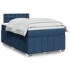 vidaXL Cama box spring con colch&oacute;n tela azul 120x190 cm