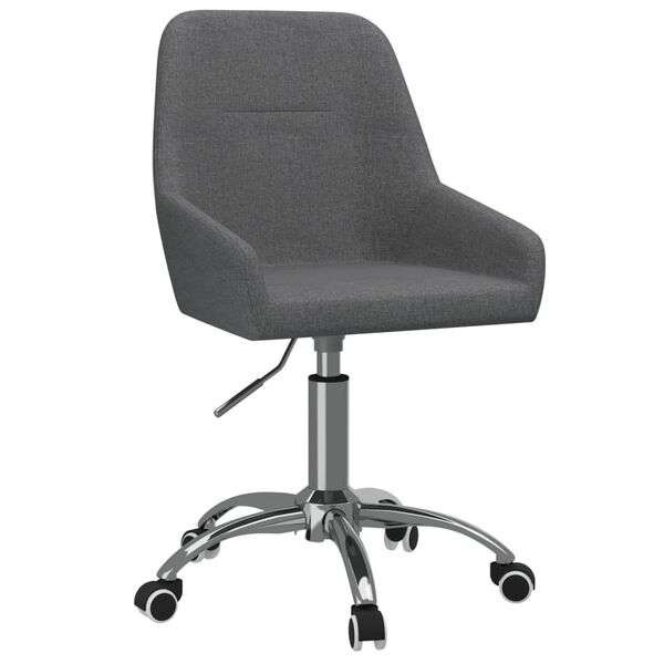 vidaXL Silla de oficina giratoria tela gris oscuro