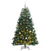 vidaXL &Aacute;rbol de Navidad artificial con bisagras 300 LED y bolas 180 cm