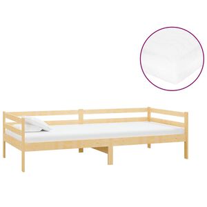 vidaXL Sof&aacute; cama con colch&oacute;n madera de pino maciza 90x200 cm