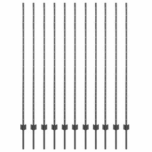 vidaXL Poste de cerca empotrado 11 uds. Gris 200 cm