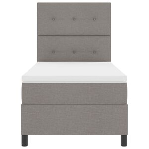 vidaXL Cama tipo Box Spring con tiras LED Taup&eacute; 90 x 190 cm tela