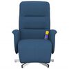 vidaXL Sill&oacute;n reclinable de masaje con reposapi&eacute;s tela azul