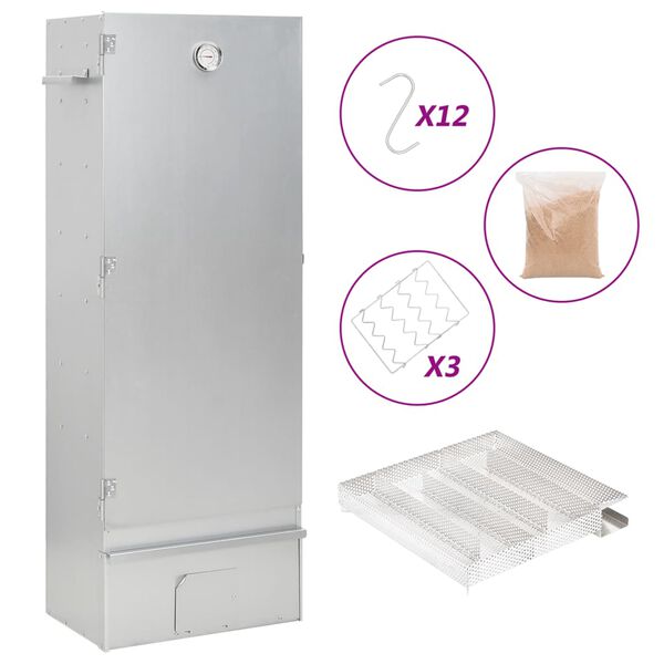 vidaXL Horno ahumador de BBQ con generador humo fr&iacute;o acero galvanizado