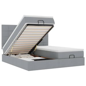 vidaXL Estructura de cama otomana colchones tela gris claro 180x200cm
