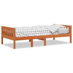 vidaXL Cama de niños sin colchón madera maciza pino marrón 75x190 cm