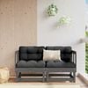 vidaXL Sof&aacute;s de esquina de jard&iacute;n 2 uds madera maciza de pino gris