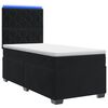 vidaXL Cama box spring con colch&oacute;n Negro 80 x 200 cm Terciopelo