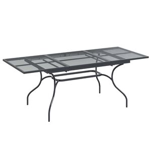 vidaXL Mesa de Comedor de Malla Extensible Gris antracita Acero