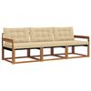 vidaXL Conjunto de sof&aacute;s de exterior 3 uds. 3 plaza Natural y Beige