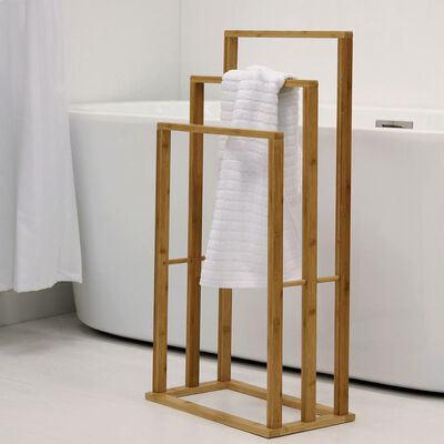 Bathroom Solutions Toallero de bambú con 3 barras