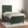 vidaXL Cama box spring con colch&oacute;n terciopelo verde oscuro 100x200 cm