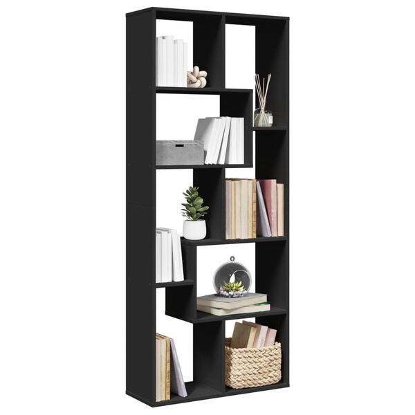 vidaXL Librer&iacute;a divisora madera de ingenier&iacute;a negra 67x25x161,5 cm