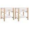 vidaXL Mesitas de noche 2 uds madera contrachapada blanco 42x38x45 cm