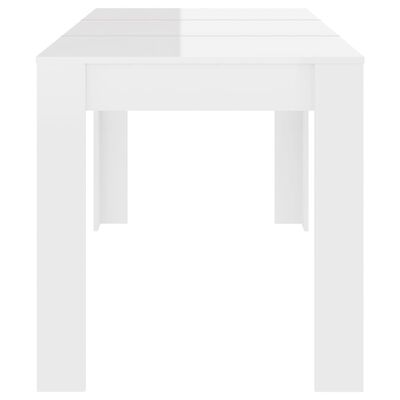 vidaXL Mesa de comedor de aglomerado blanco brillante 140x74,5x76 cm