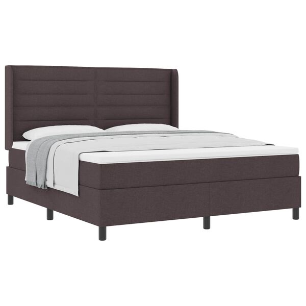 vidaXL Cama tipo Box Spring Marr&oacute;n Oscuro 200 x 180 cm tela