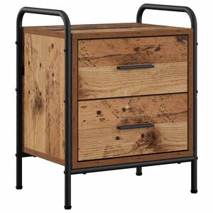 vidaXL Mesa de noche Madera envejecida 40 x 30 x 50 cm