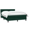 vidaXL Cama box spring con colch&oacute;n terciopelo verde oscuro 160x220 cm