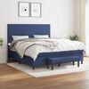 vidaXL Cama box spring con colch&oacute;n tela azul 160x200 cm
