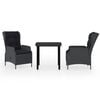 vidaXL Juego de comedor de jard&iacute;n 3 piezas gris oscuro