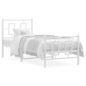 vidaXL Estructura cama sin colch&oacute;n con estribo metal blanco 80x200 cm