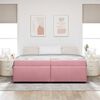 vidaXL Estructura de cama con colch&oacute;n Rosa 200 x 200 cm tela
