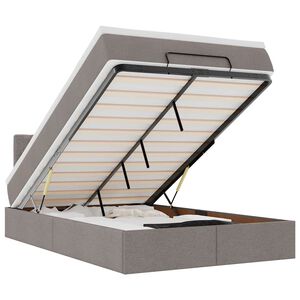 vidaXL Estructura de cama otomana colch&oacute;n tela topo 120x190 cm