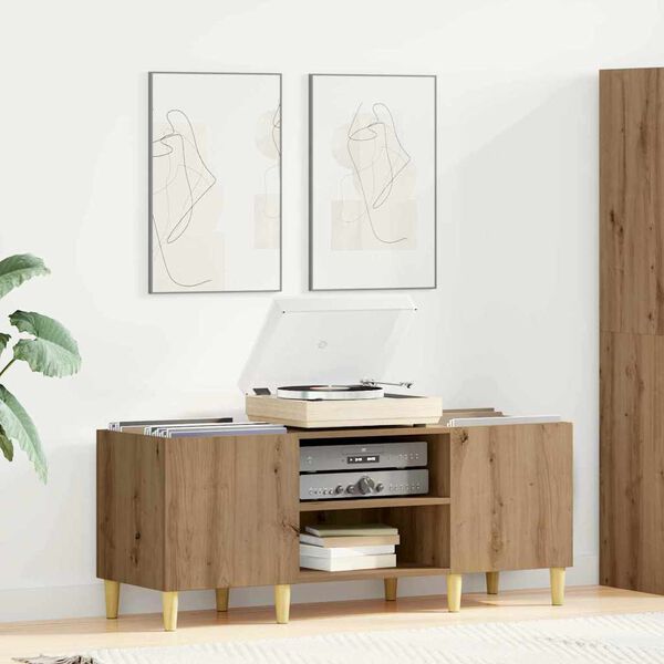 vidaXL Mueble para discos de vinilo Roble artesanal 121 x 38 x 48 cm