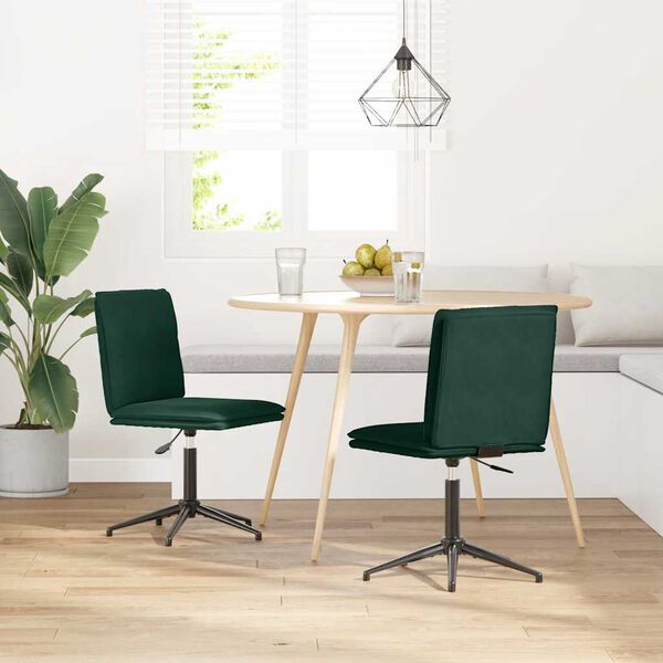 vidaXL Sillas de comedor 2 unidades terciopelo verde oscuro