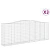 vidaXL Cestas de gaviones 3 uds forma de arco hierro 400x50x140/160 cm