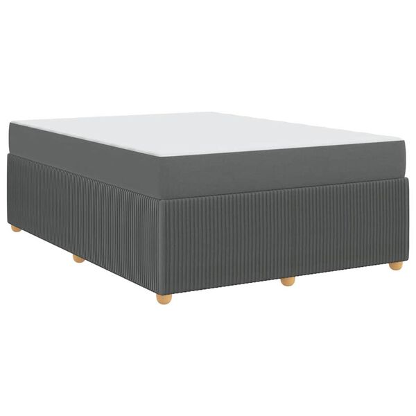 vidaXL Estructura de cama con colch&oacute;n Gris oscuro 160 x 200 cm tela