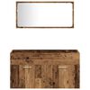 vidaXL Juego de muebles de ba&ntilde;o 3 piezas madera ingenier&iacute;a envejecida