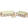vidaXL Conjunto de sof&aacute;s de exterior 9 uds. Blanco y Crema