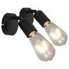 vidaXL L&aacute;mpara focos 2 uds con bombillas de filamento 2W negro E27