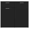 vidaXL Aparador de madera contrachapada negro 80x36x75 cm