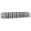 vidaXL Perrera de exterior con tejado acero 13,14 m&sup2;