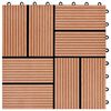 vidaXL Tile de Decking 11 pcs Teca 30 x 30 cm WPC
