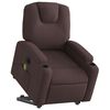 vidaXL Sill&oacute;n masaje el&eacute;ctrico reclinable elevable tela marr&oacute;n oscuro