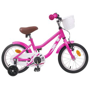 vidaXL Bicicleta Infantil 12 Pulgadas para 2-4 a&ntilde;os Rosa Oscuro