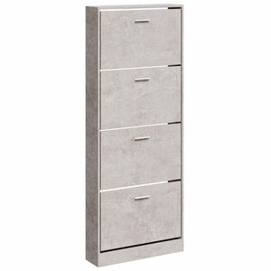 vidaXL Zapatero madera contrachapada gris hormig&oacute;n 59x17x150 cm