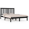 vidaXL Estructura de cama doble sin colch&oacute;n madera maciza negro