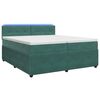 vidaXL Cama box spring con colch&oacute;n Verde oscuro 200 x 200 cm