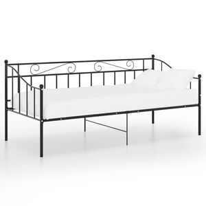 vidaXL Estructura de sofá cama sin colchón metal negro 90x200 cm