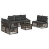vidaXL Conjunto de sof&aacute;s de jard&iacute;n 8 uds. Gris rat&aacute;n sint&eacute;tico