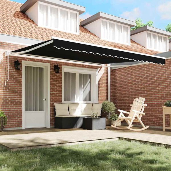 vidaXL Toldo Retr&aacute;ctil Negro 400 x 300 cm Poli&eacute;ster y Aluminio