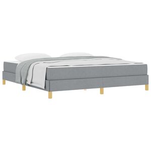vidaXL Cama tipo Box Spring con colch&oacute;n Gris Claro 180 x 200 cm tela