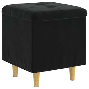 vidaXL Otomano de almacenamiento Negro 40 x 40 x 45 cm Terciopelo