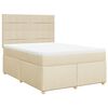 vidaXL Cama box spring con colch&oacute;n tela color crema 160x200 cm