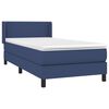vidaXL Cama box spring con colch&oacute;n tela azul 80x200 cm